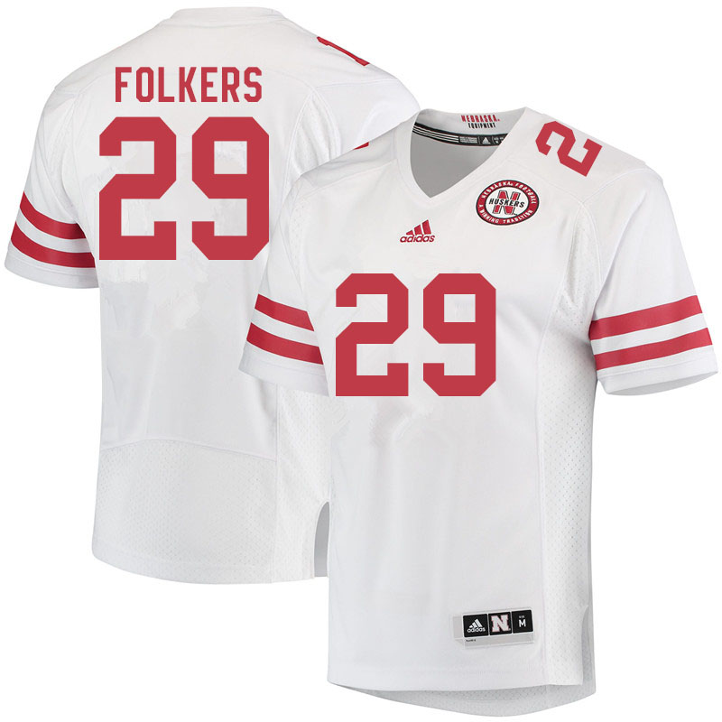 Men #29 Bennett Folkers Nebraska Cornhuskers College Football Jerseys Sale-White
